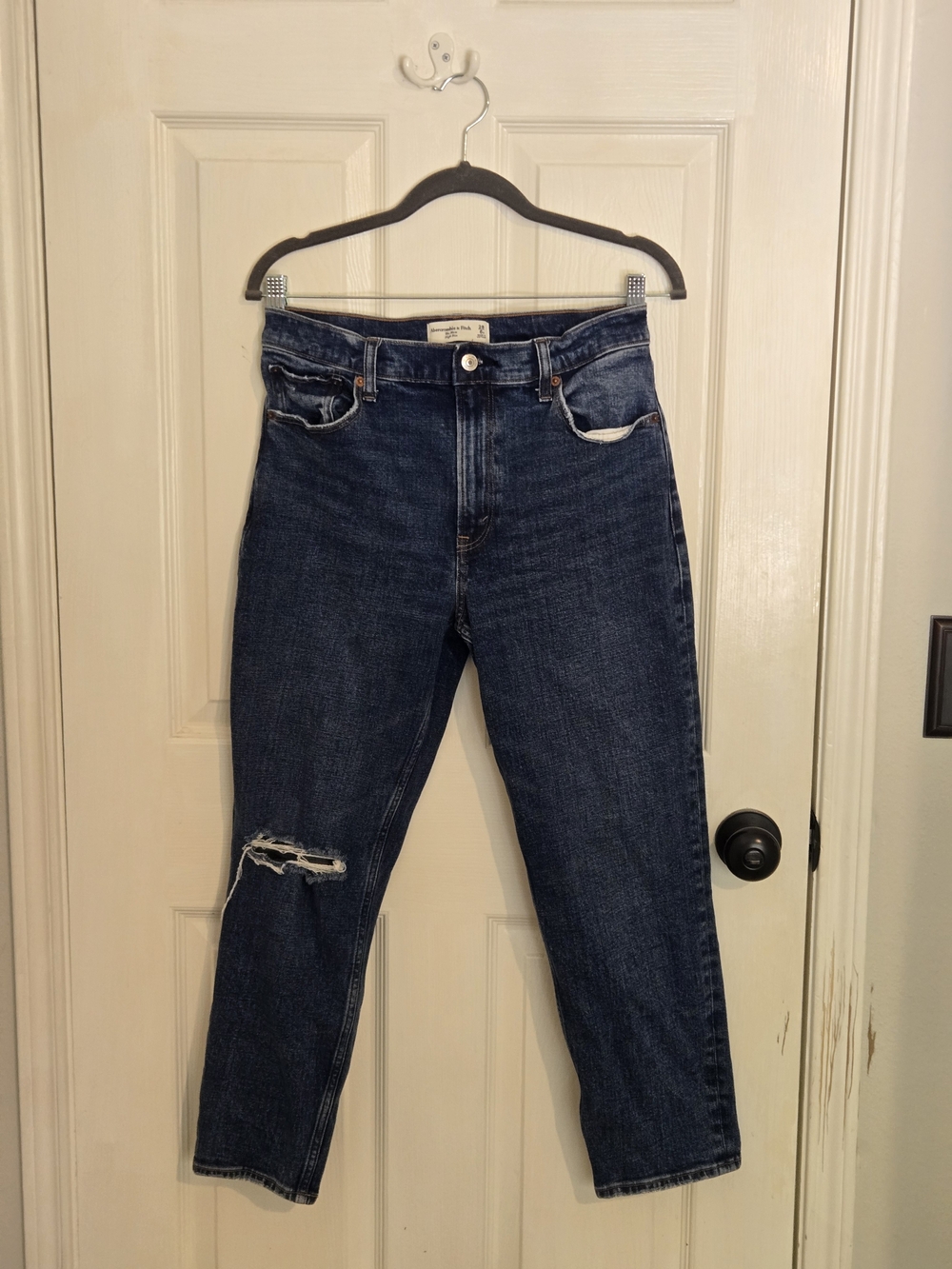 Abercrombie & Fitch Dark Blue The Mom High Rise Jeans